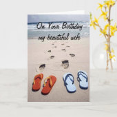 AN IHREM BIRTHTAG **MEINE SCHÖNE EHEFRAU*** STRAND KARTE (Gelbe Blume)