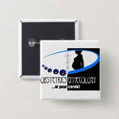 AN IHREM HALS - OB/GYN (GYNÄKOLOGE-SPASS) BUTTON (Vorne & Hinten)