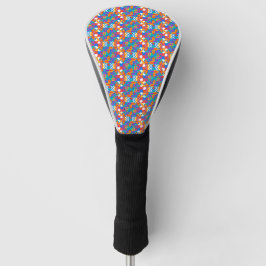 An image a golf club head cover with a colorful headcover