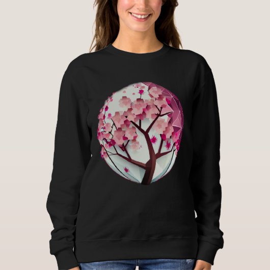 An Inspirational and Beautiful Cherry Blossom Geom Sweatshirt (Vorderseite)