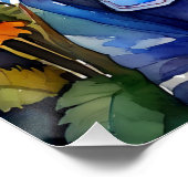 an intelligent watercolor Hedgehog Poster (Ecke)