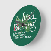 An Irish Blessing Runde Wanduhr (Winkel)