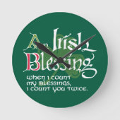 An Irish Blessing Runde Wanduhr (Vorderseite)