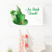 An Irish Touch Leprechaun Clove Hat in Grass Banner (Insitu)