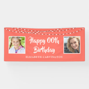 An jedem Geburtstag damals und heute leuchten Foto Banner