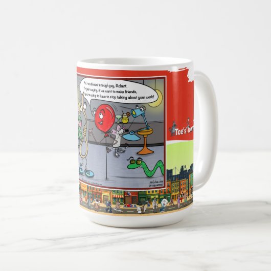 An jedem Wort hängen | Absurder Situationsklassike Kaffeetasse (VorderseiteRechts)