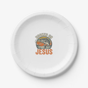 An Jesus Aufgehängt Vintage-Bassfischen Glaube Pappteller
