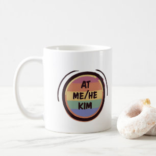An ME/HE KIM Pronoun Rainbow Circle LGBTQ+ Prix Kaffeetasse