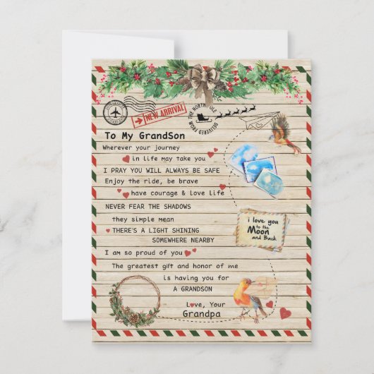 An mein Grandson-Geschenk, Großmutter und Großvate Einladung (Vorderseite)