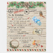 An mein Grandson-Geschenk, Großmutter und Großvate Fleecedecke (Vorderseite)