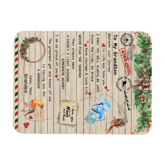 An mein Grandson-Geschenk, Großmutter und Großvate Magnet (Horizontal)