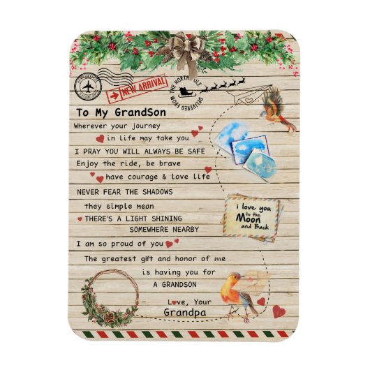 An mein Grandson-Geschenk, Großmutter und Großvate Magnet (Vertikal)