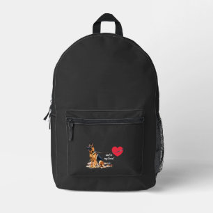 An mein Herz gebundener Deutscher Schäferhund Bedruckter Rucksack
