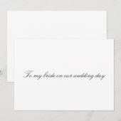 An meine Braut an unserem Hochzeitstag Nicht gekla (Vorne/Hinten)