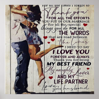 An meine Ehefrau anwesend | Liebe Quotes vorhanden Poster