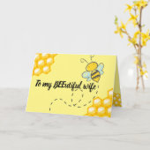 An meine Ehefrau CUSTOM Bee and Regenbogencard Jah Karte (Gelbe Blume)