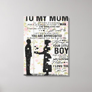 An meine Mama, Geburtstagsgeschenk, Brief an die M Leinwanddruck