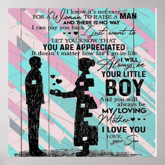 An meine Mama, Geschenk für Mami, Brief an Mama Poster (Vorne)