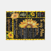 an meine Mutter Sonnenblumendecke schwarz, Geschen Fleecedecke (Vorderseite (Horizontal))