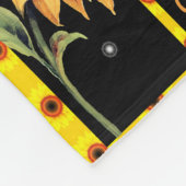 an meine Mutter Sonnenblumendecke schwarz, Geschen Fleecedecke (Ecke)