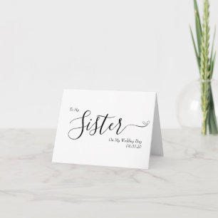 An meine Schwester am Tag meiner Hochzeit Elegante Dankeskarte