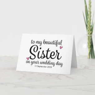 An meine Schwester zu Ihrem Hochzeitstag für die B Karte