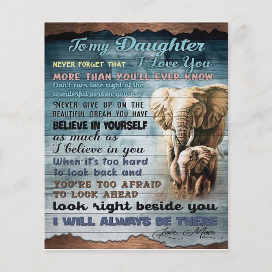 An meine Tochter, Geschenk für das Kind, Brief an Flyer (Vorne)