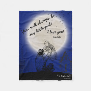 An meine Tochter von Daddy Emotional Mond Design Fleecedecke