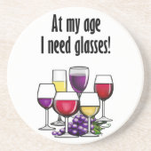 An meinem Alter benötige ich Gläser! Getränkeuntersetzer (Vorne)