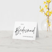 An meinem Hochzeitstag danke an meine Bridesmaid Karte (Gelbe Blume)