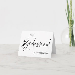An meinem Hochzeitstag danke an meine Bridesmaid Karte