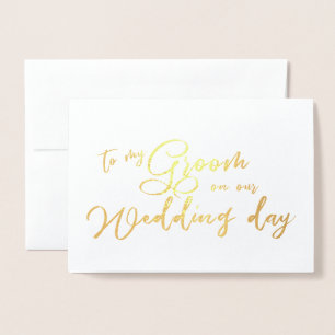An meinen Bräutigam an unserem Hochzeitstag chic S Folienkarte