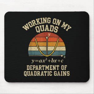 An meinen Quadrizeps arbeiten Lustiger Retro-Algeb Mousepad