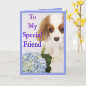 An meinen Sonderfreund Cavalier King Charles Spani Karte (Gelbe Blume)