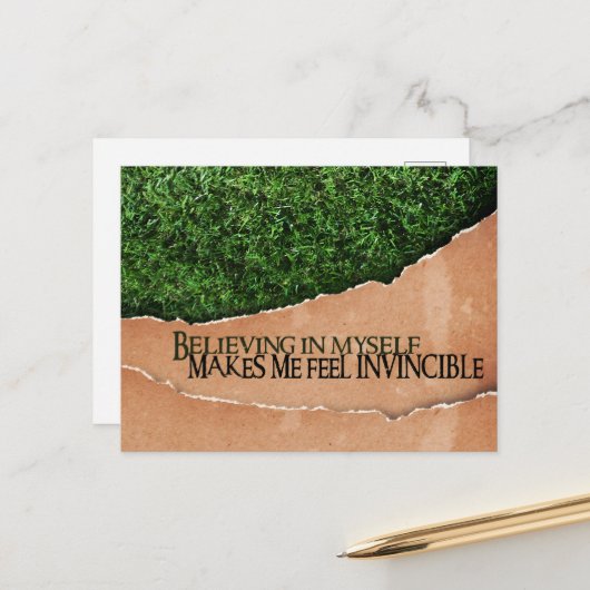"An mich glauben" Motivation Affirmation Postkarte (Vorderseite/Rückseite Beispiel)
