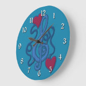 An Music Blue Note Wall Clock angeschlossen Große Wanduhr (Winkel)