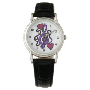 An Musik Lila Handgelenküberwachung angeschlossen Armbanduhr