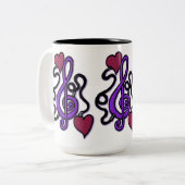 An Musik Lila Note Tasse angeschlossen (Vorderseite Links)