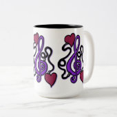 An Musik Lila Note Tasse angeschlossen (VorderseiteRechts)
