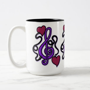 An Musik Lila Note Tasse angeschlossen
