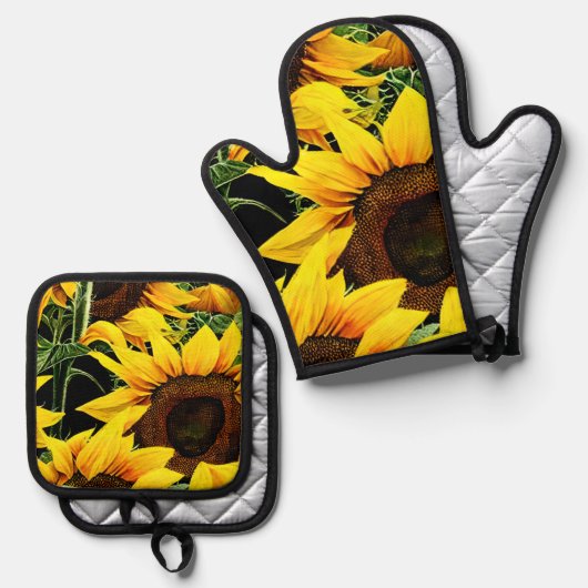 An Ofenhandschuh & Topflappen-Set (Vorderseite/Rückseite)