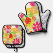 An Ofenhandschuh & Topflappen-Set (Vorderseite/Rückseite)