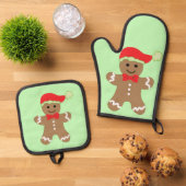 An Ofenhandschuh & Topflappen-Set (Oben Unten)