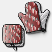 An Ofenhandschuh & Topflappen-Set (Vorderseite/Rückseite)