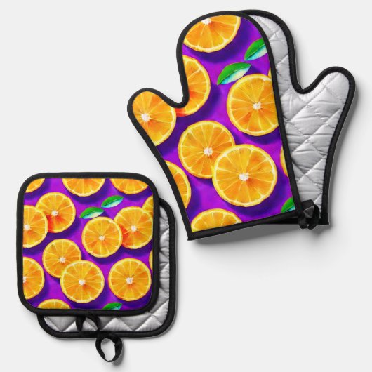 An Ofenhandschuh & Topflappen-Set (Vorderseite/Rückseite)