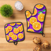 An Ofenhandschuh & Topflappen-Set (Oben Unten)