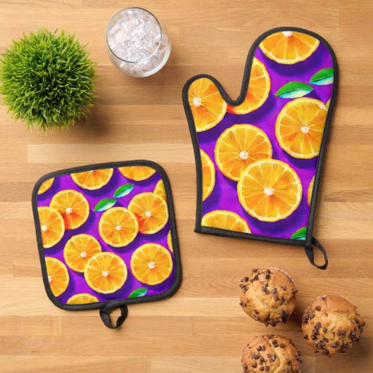 An Ofenhandschuh & Topflappen-Set (Oben Unten)