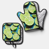 An Ofenhandschuh & Topflappen-Set (Vorderseite/Rückseite)