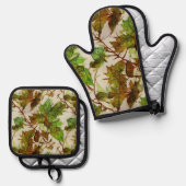 An Ofenhandschuh & Topflappen-Set (Vorderseite/Rückseite)