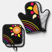 An Ofenhandschuh & Topflappen-Set (Vorderseite/Rückseite)